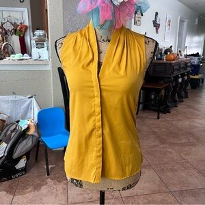 Banana Republic Mustard Sleeveless Blouse